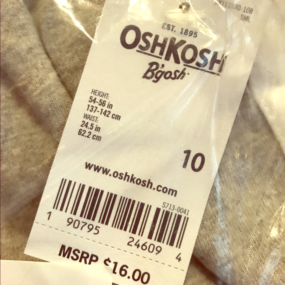 Brand New Kids Size 10 Osh Kosh Gray Shorts
