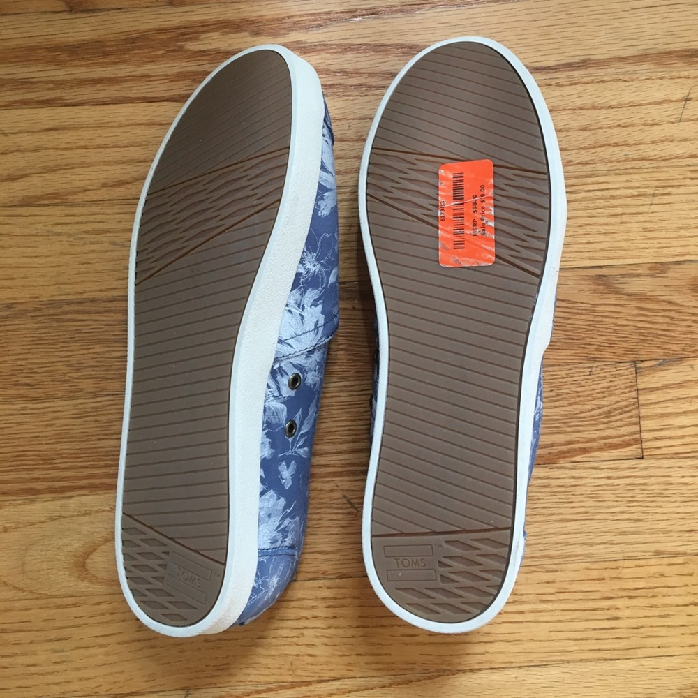 Toms suede Avalon slip on blue shoes 10 - Picture 2 of 3