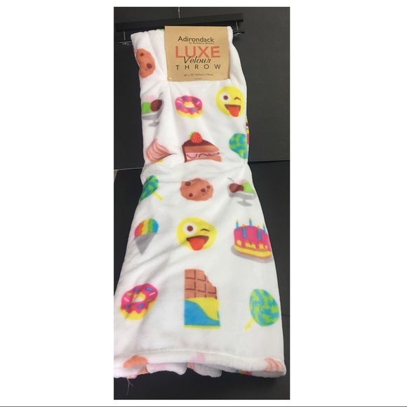 60% off adirondack Accessories - Emoji plush blanket donut ...