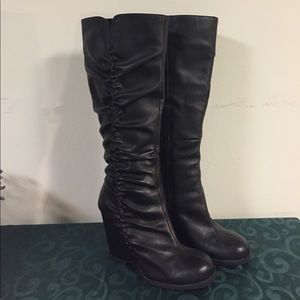 MIA Black Wedge Boots