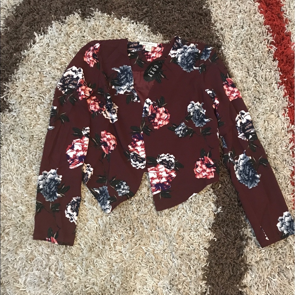 Wine Color Blazer - Picture 3 of 3