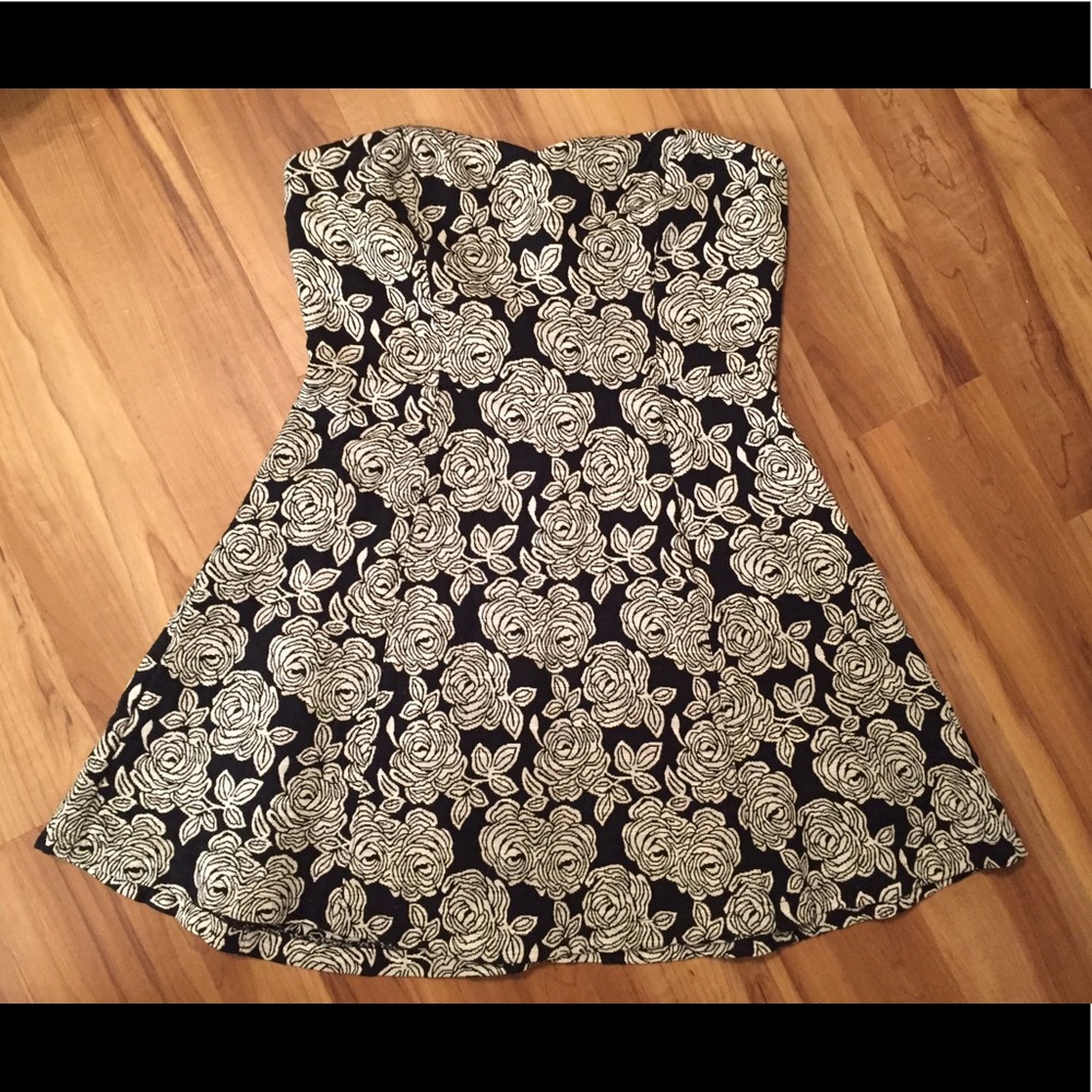 Black Lace Up Dress