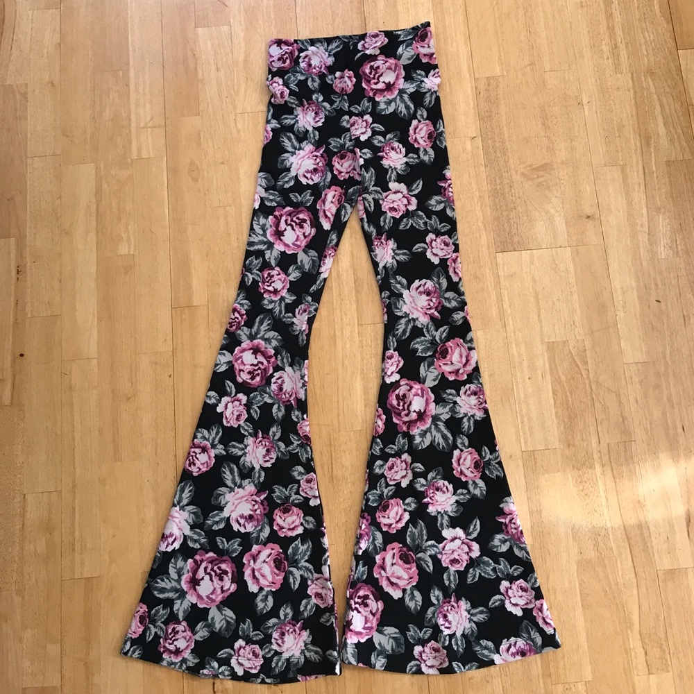 Floral print bell bottoms