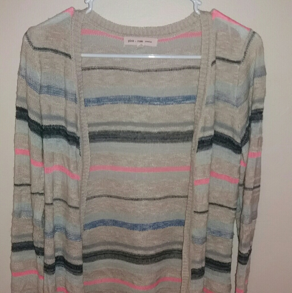 Beige striped cardigan