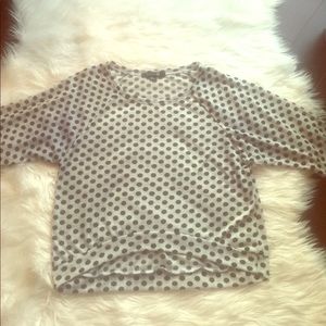 Grey and black polka dot shirt