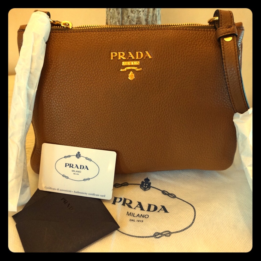 Prada Daino Double-Zip Crossbody