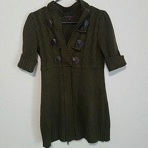 Olive zip up sweater. Size XL (fits smaller)