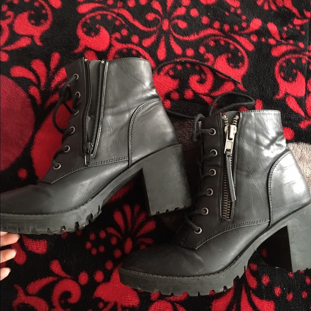 Chunky military boots