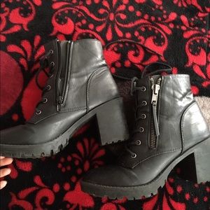Chunky military boots