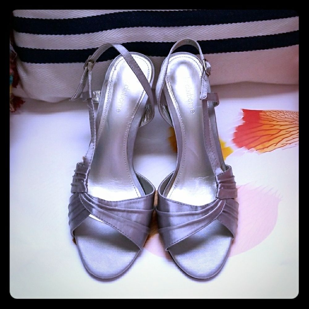 Liz Claiborne Silver 2In Strappy Heels