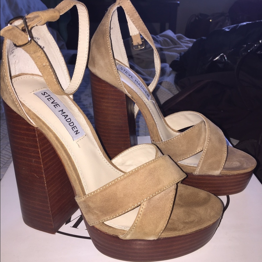 Steve Madden Lala camel suede heels