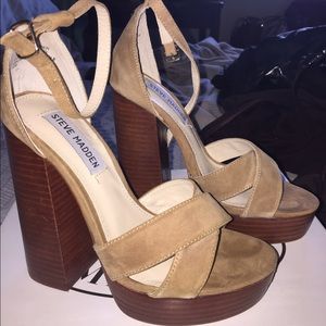 Steve Madden Lala camel suede heels