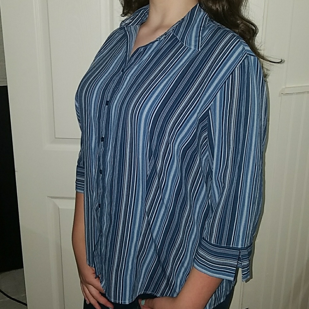striped button down