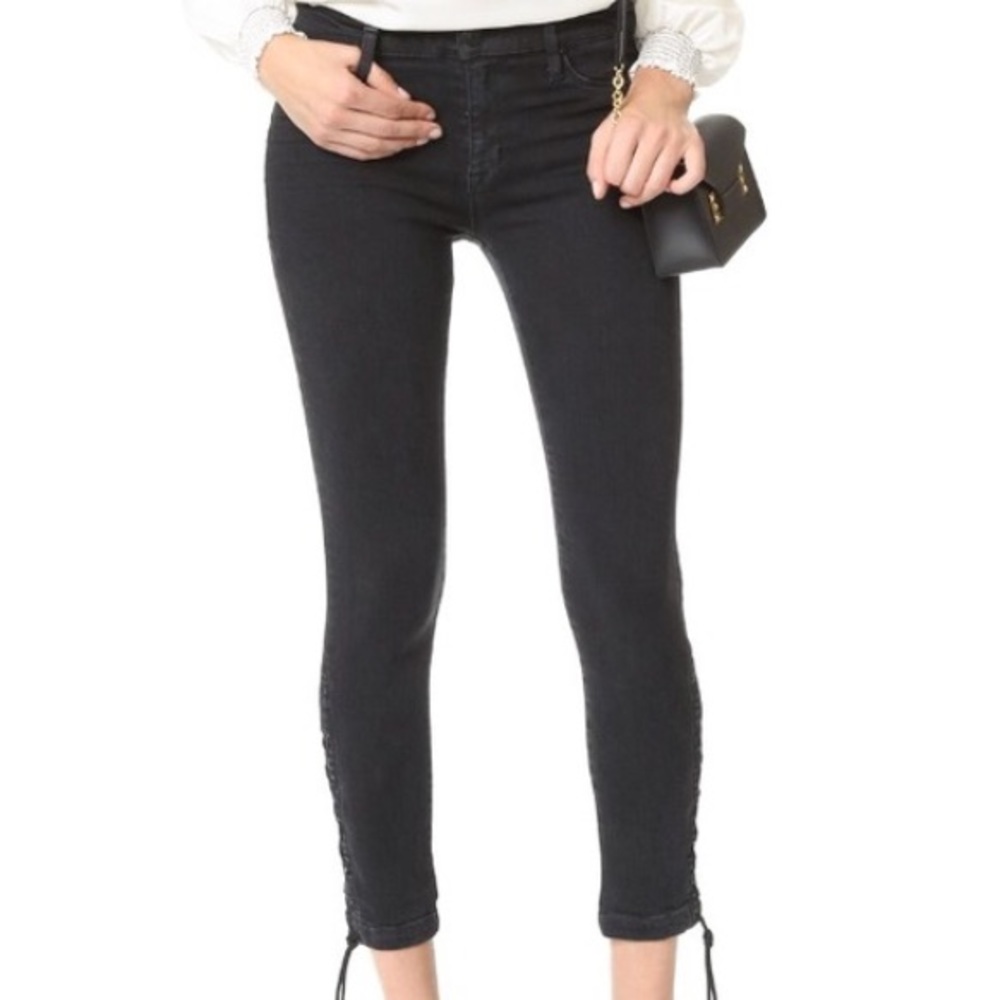 NWT h&m black denim lace up jeans
