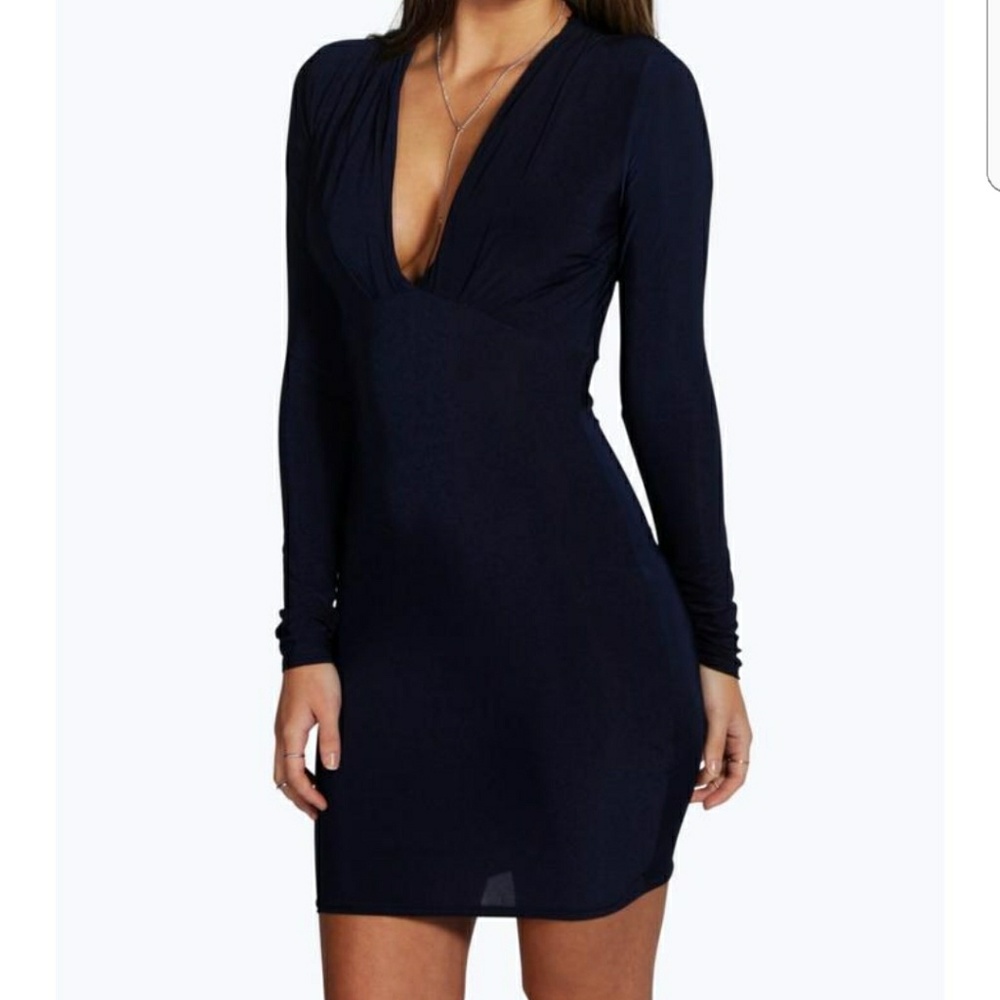 BOOHOO plunge mini dress