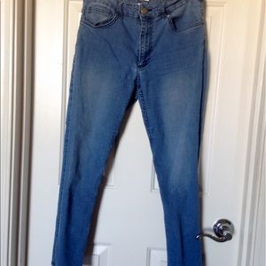 High waisted blue denim jeans