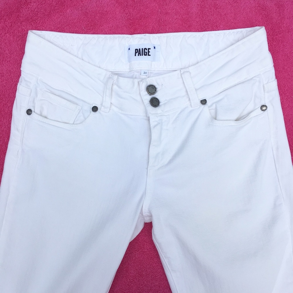 Paige white mid rise jeans