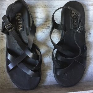 Korks sandals. Leather upper, man made bottoms