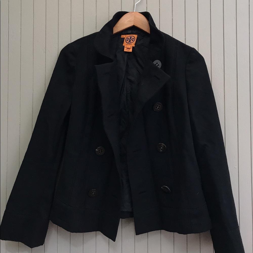 Black 100% wool Tory Burch jacket size 2
