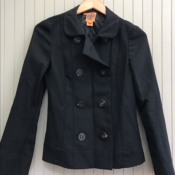 Black 100% wool Tory Burch jacket size 2 - Picture 3 of 3