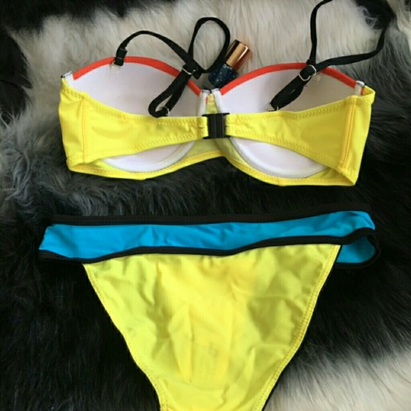 Colorful two pieces bikini set swimsuit swimwear - Picture 3 of 4