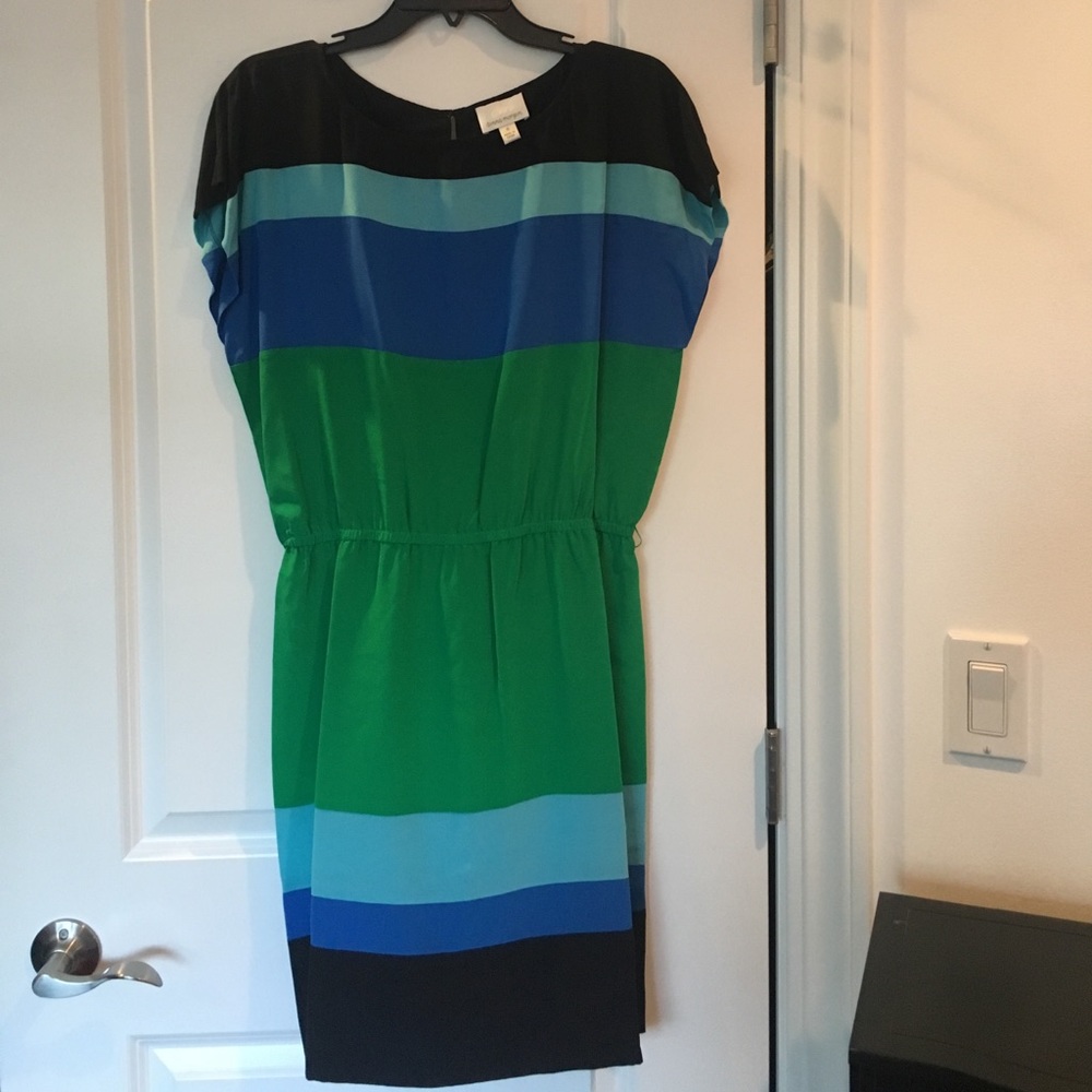 Donna Morgan Silk Color-Blocked Dress