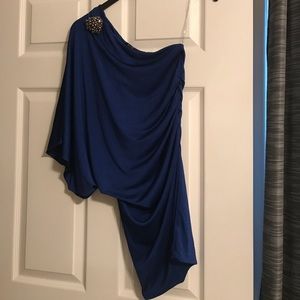 Blue one Shoulder club dress