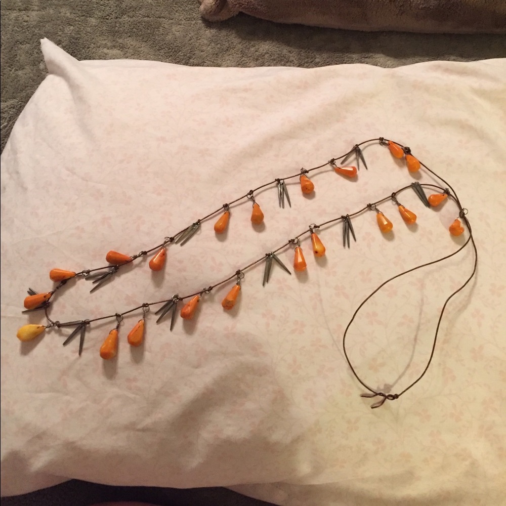 Orange stone necklace