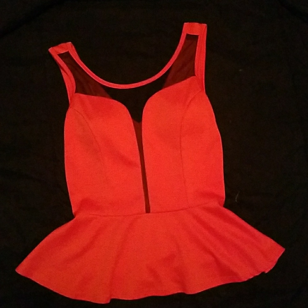Orange peplum top