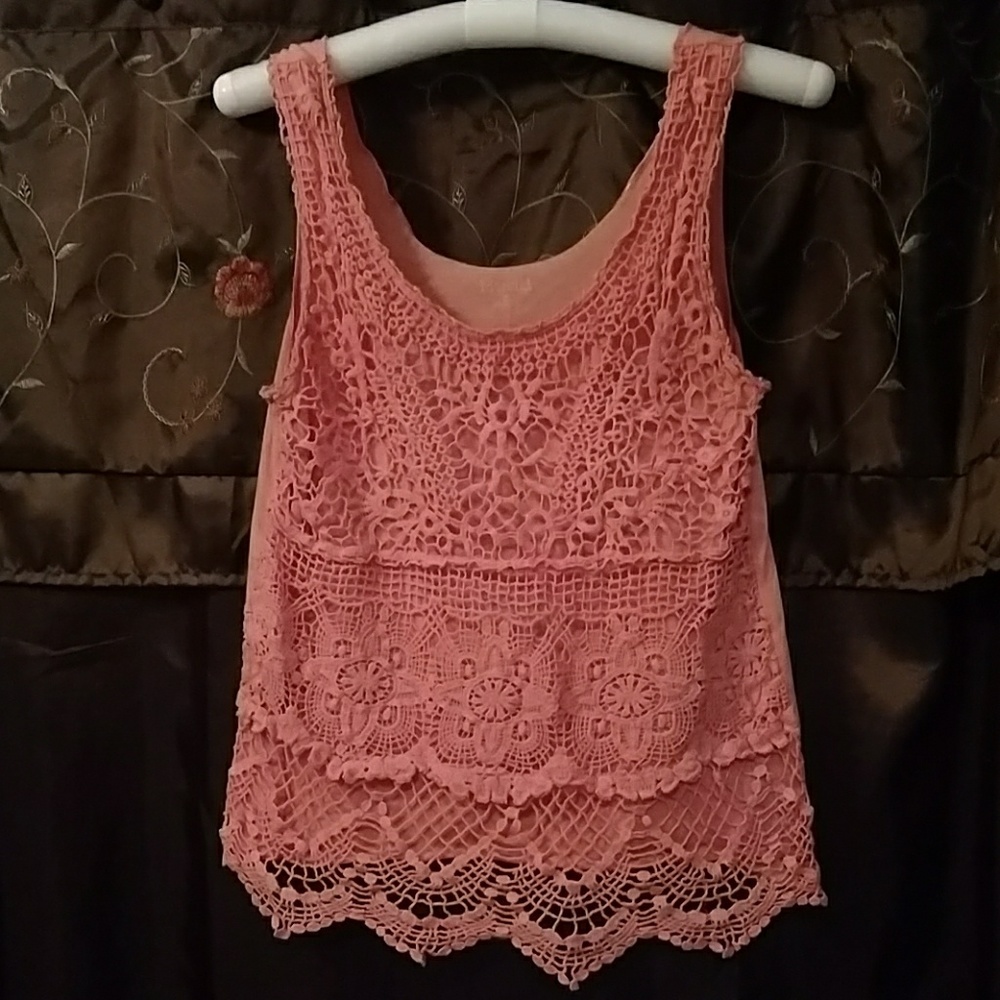 Crochet overlay tank top