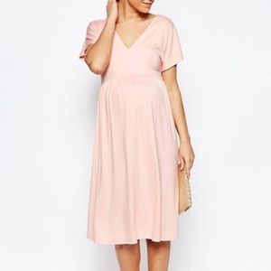Pink maternity dress