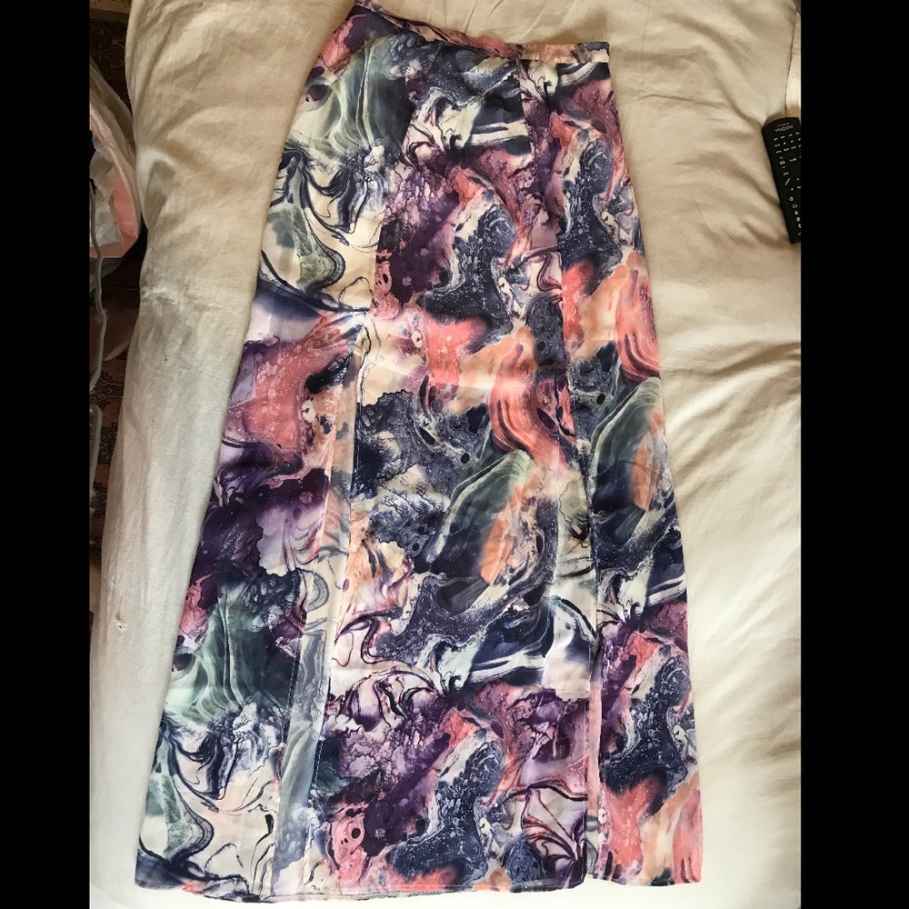 Colorful Swirl Maxi Skirt from LF