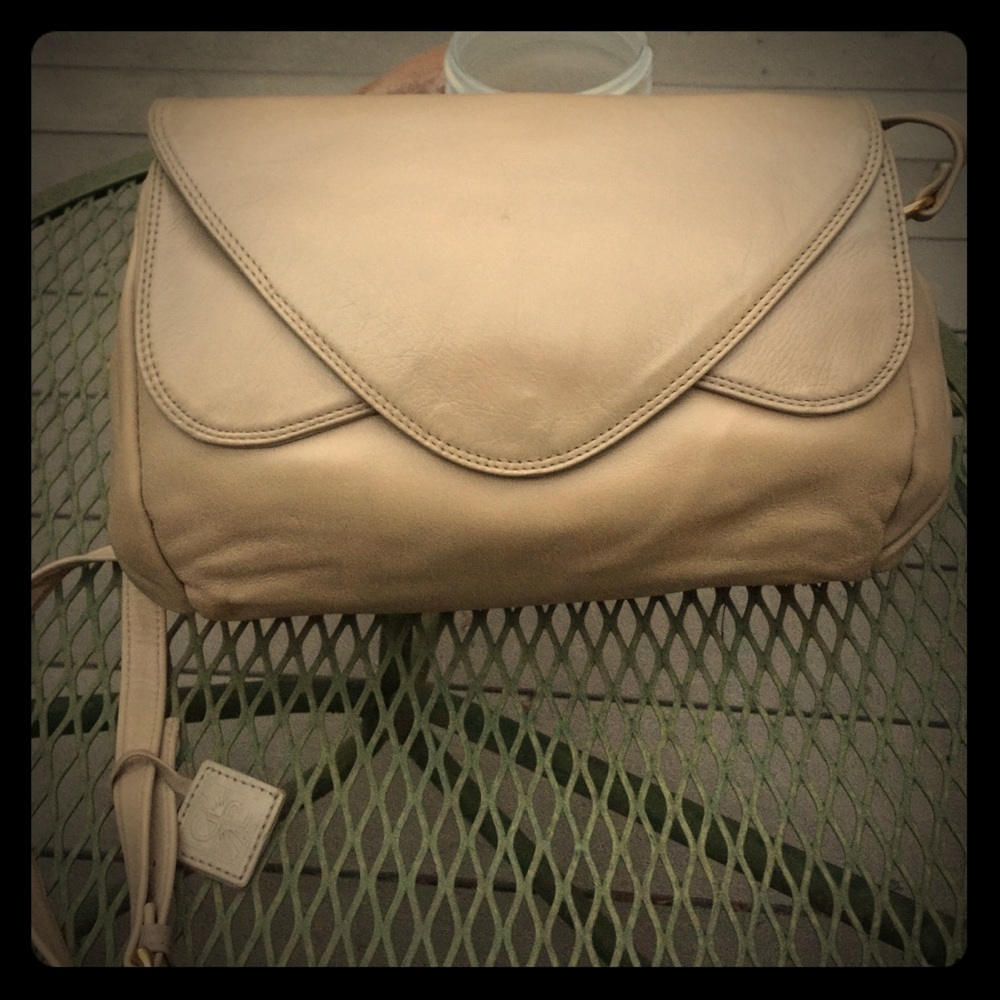 Handbag- beige leather