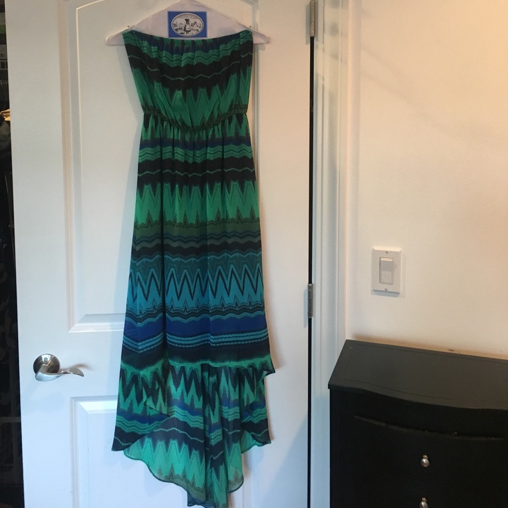 Strapless High-Low Flowy Dress