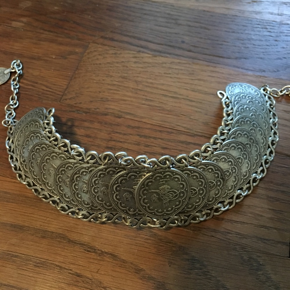 Natalie B Silver coin choker