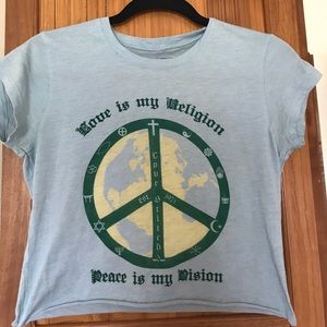 Love Stitch Cropped Peace Tee✌🏼