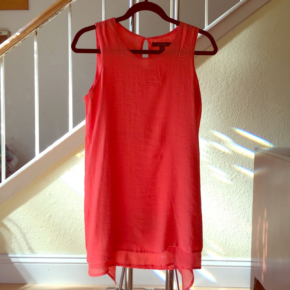 Rival women's coral gauzy Tunic tank size medium