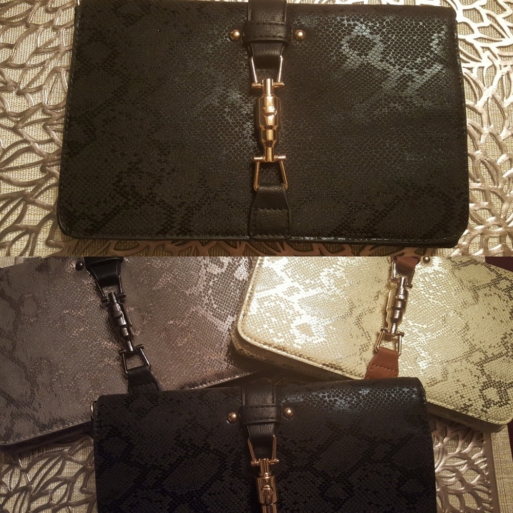 Snake Skin Printed Clutch