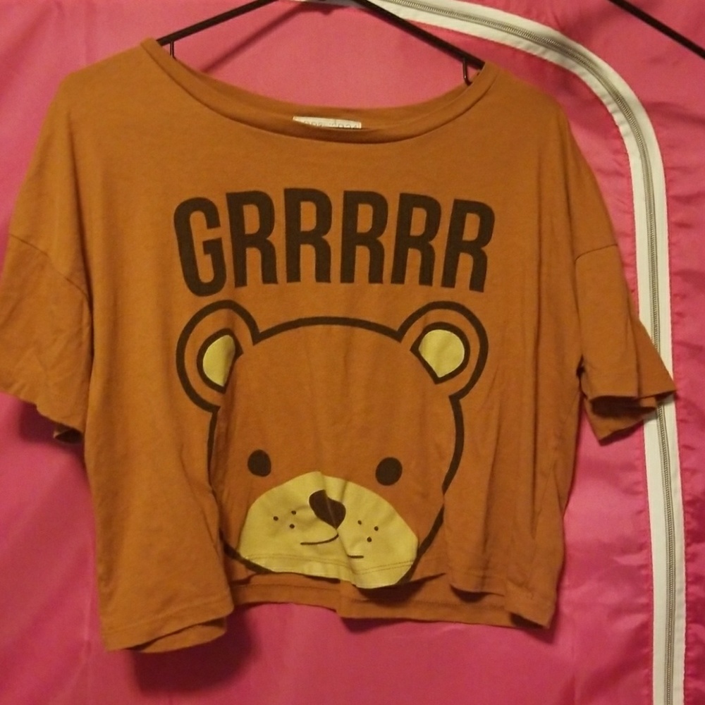 TRADED - Forever 21 Cute Bear Crop Top