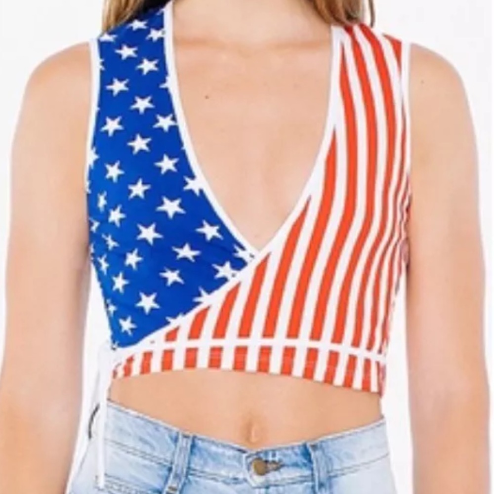 American Apparel American Flag Juilliard Wrap Top