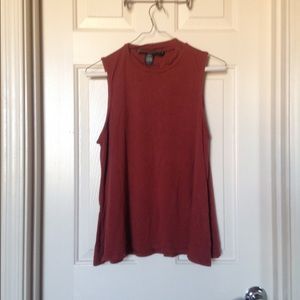 Rust, high neck tank top