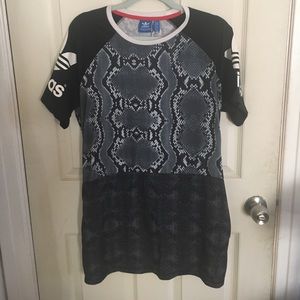 adidas snake color block t-shirt dress
