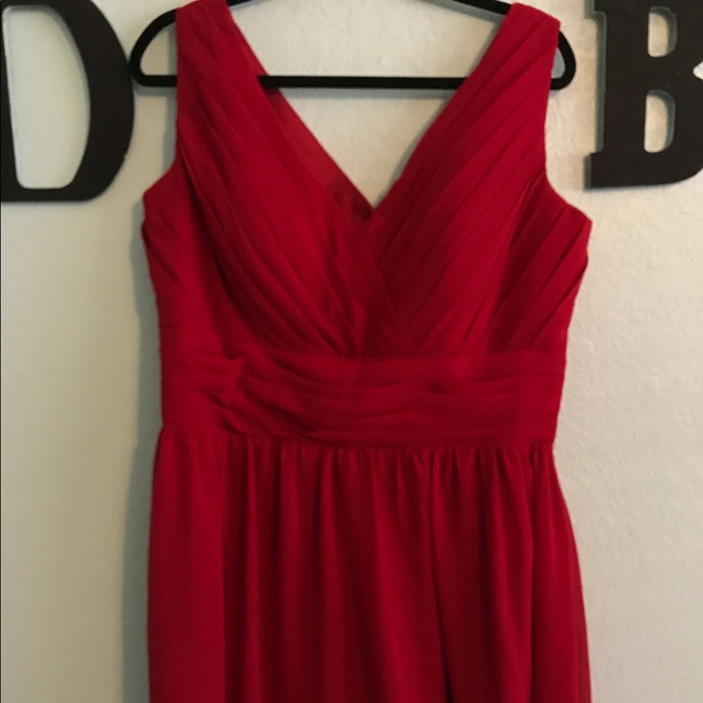Red bridesmaids dress