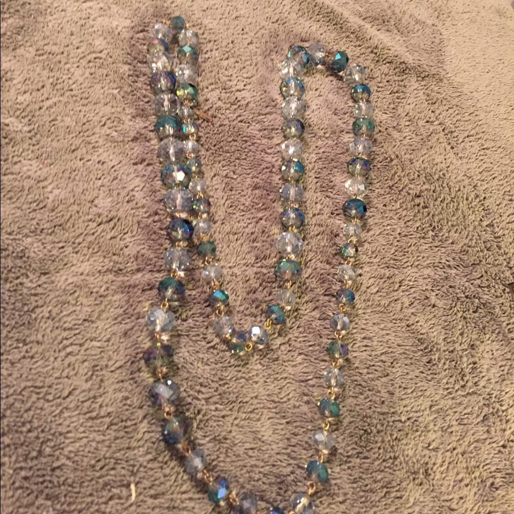 Long crystal necklace
