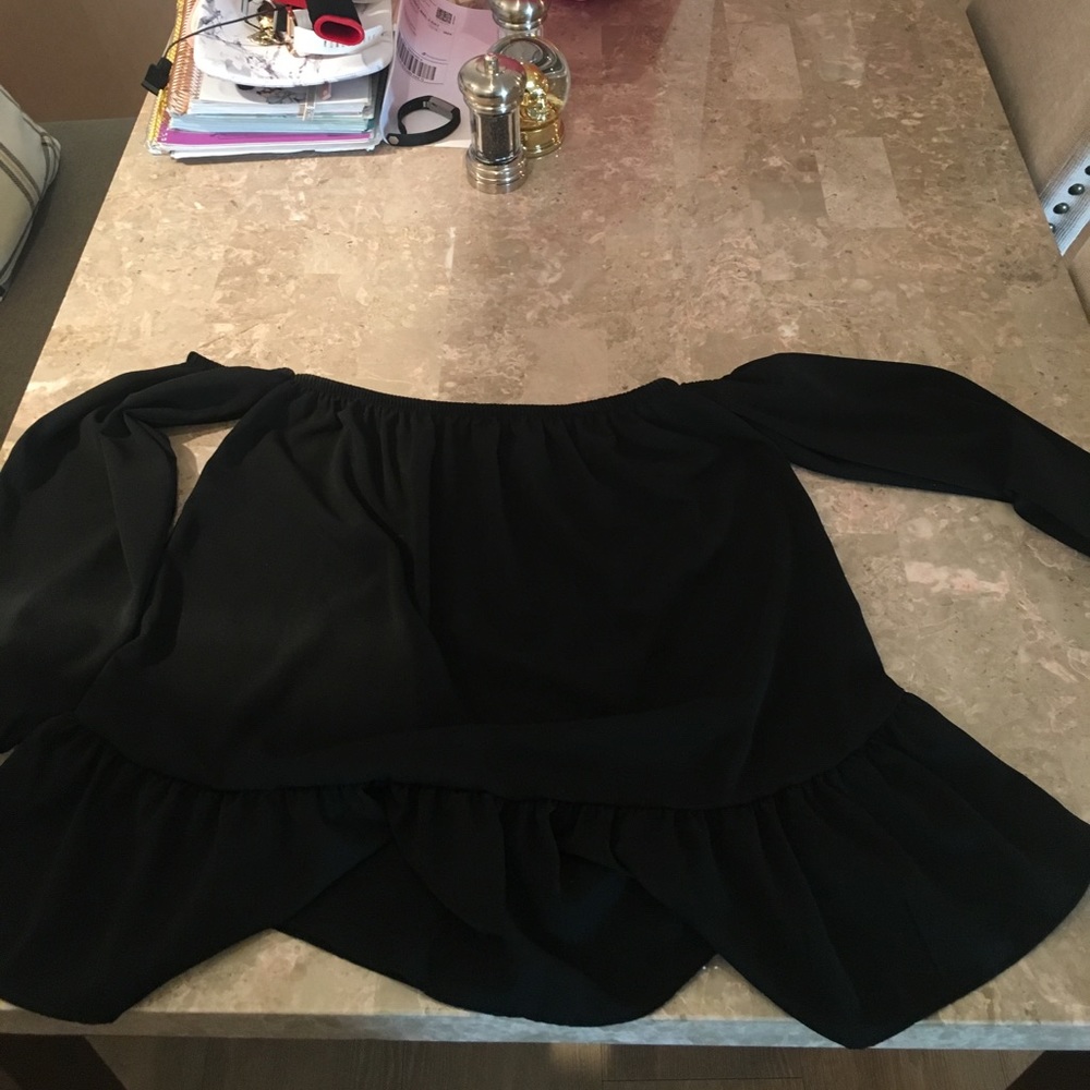Black off the shoulder long sleeve