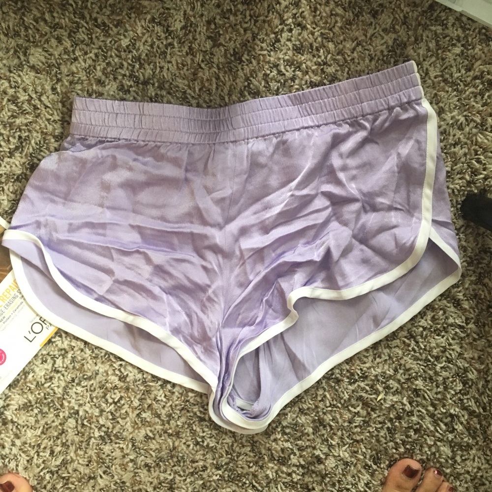 Adorable lavender/lilac satin shorts