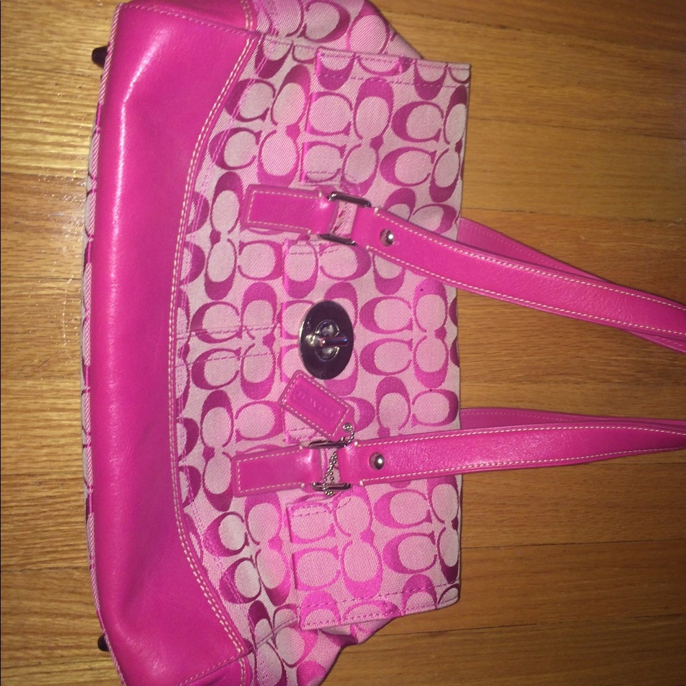 Pink vintage coach purse