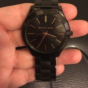 Black Michael Kors Slim Runway Watch