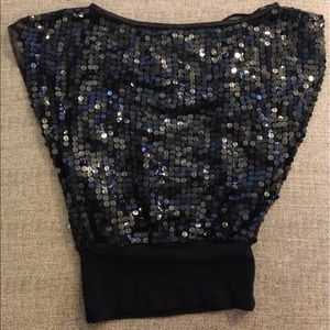 DKNY Black top with sequins