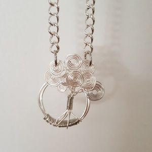 Gorgeous silver wire wrapped tree necklace